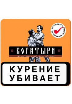 ЭДО Папиросы БОГАТЫРИ с вишневым трубочным табаком (оригинальный бленд 1), 17шт./портсигар